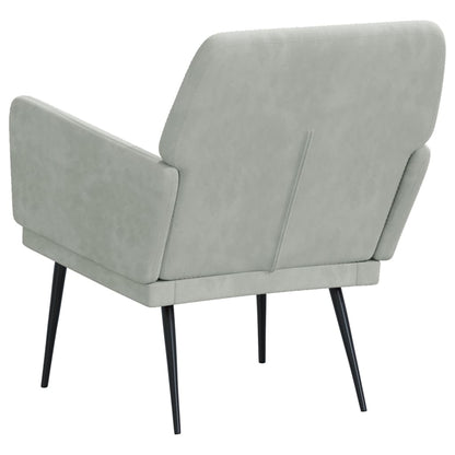 vidaXL Fauteuil Gris Clair 62x79x79 cm Velours