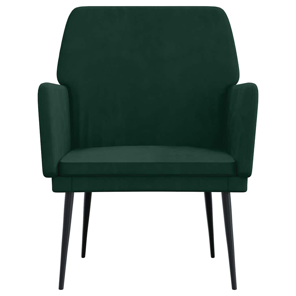 vidaXL Fauteuil vert foncé 62x79x79 cm velours