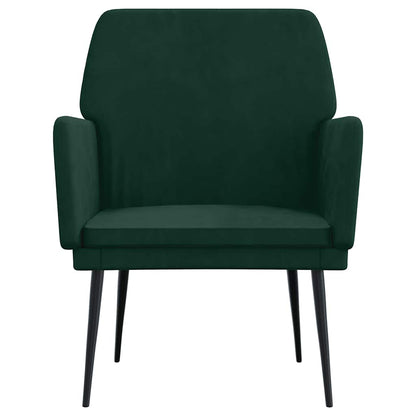 vidaXL Fauteuil vert foncé 62x79x79 cm velours