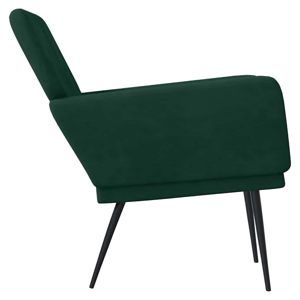 vidaXL Fauteuil vert foncé 62x79x79 cm velours