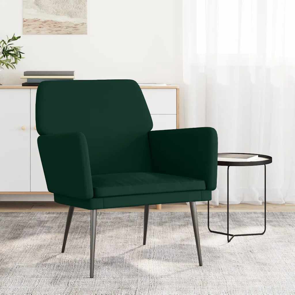 vidaXL Fauteuil vert foncé 62x79x79 cm velours