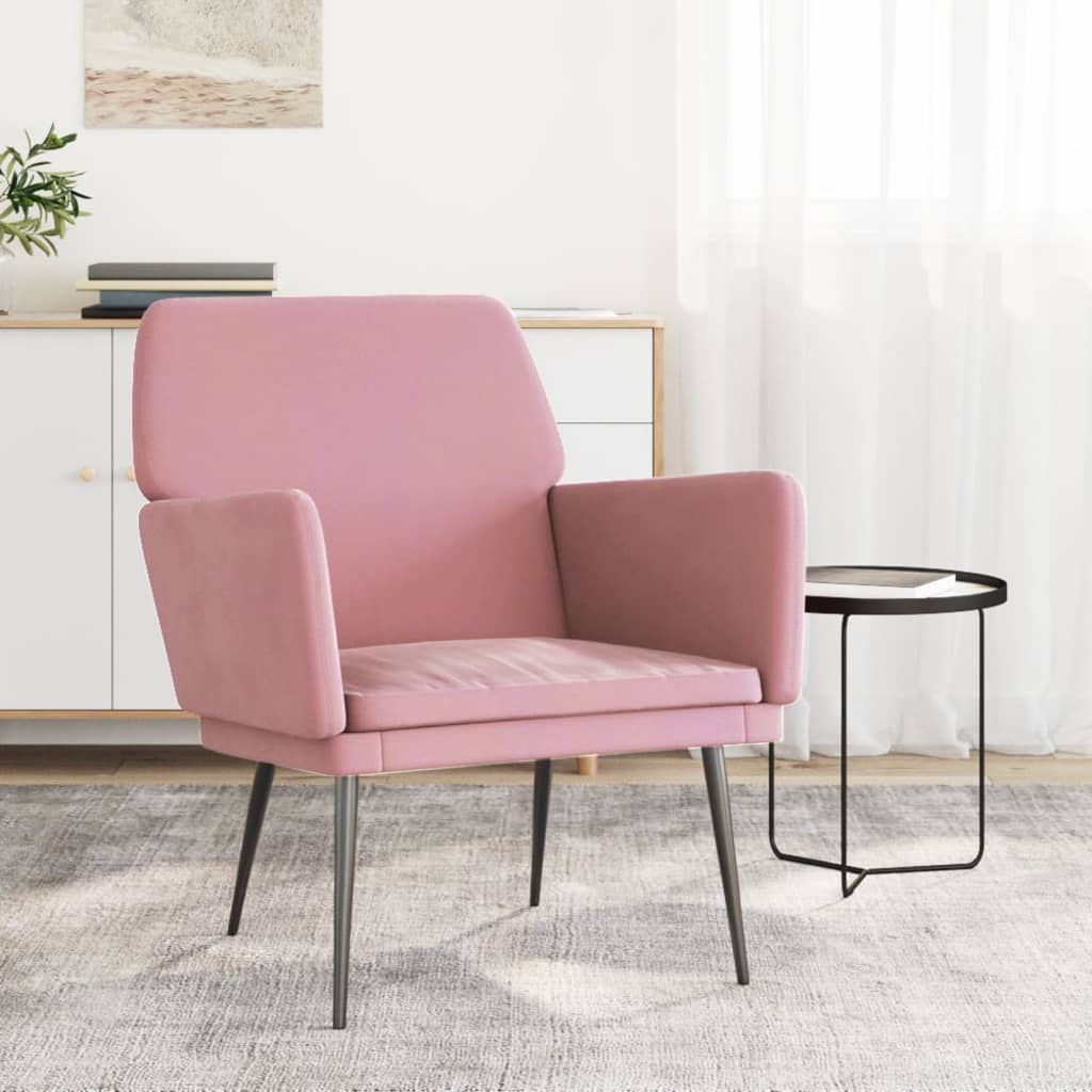 vidaXL Fauteuil rose 62x79x79 cm Velours
