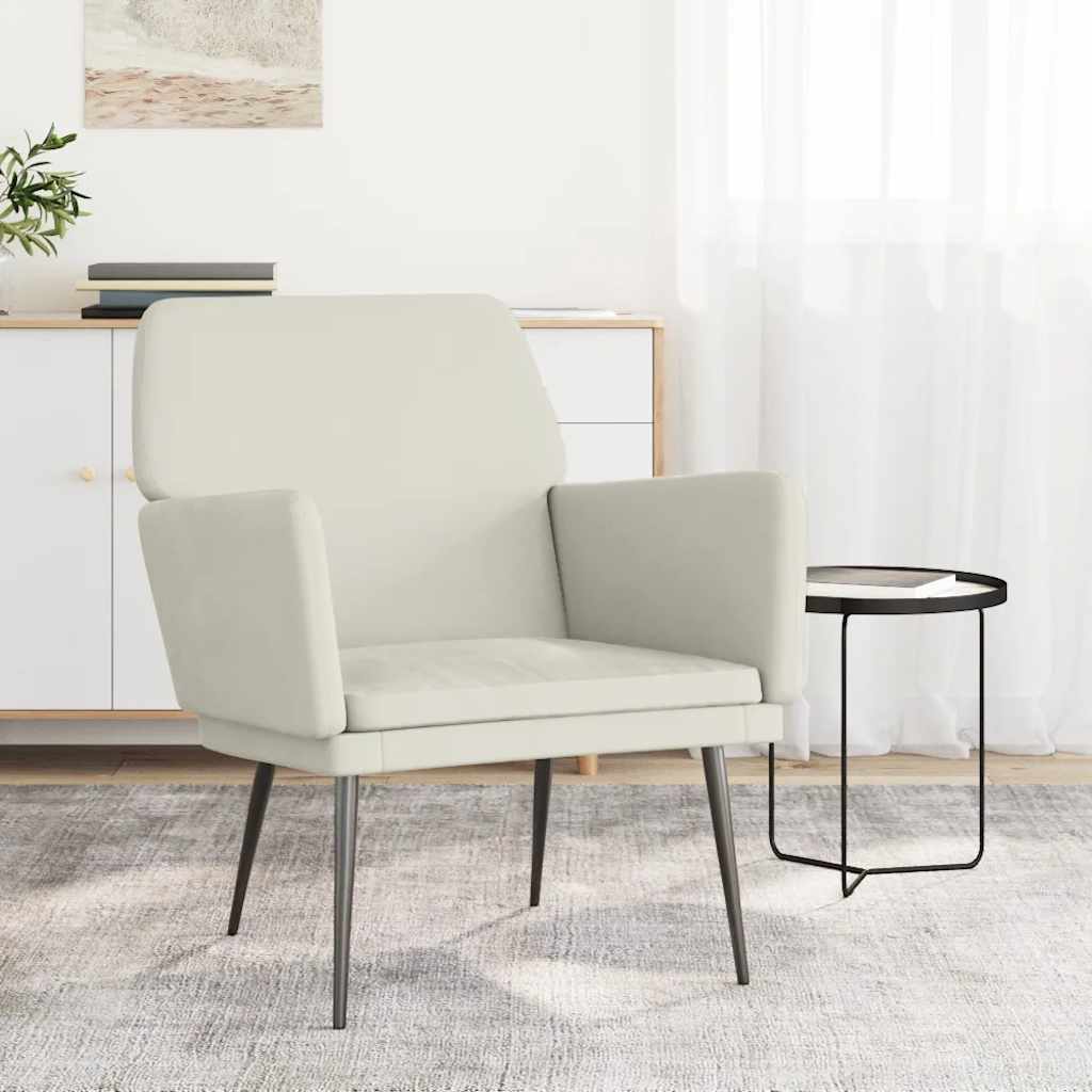 vidaXL Fauteuil crème 62x79x79 cm Velours