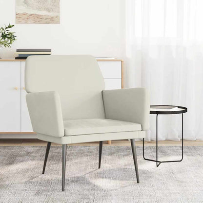 vidaXL Fauteuil crème 62x79x79 cm Velours