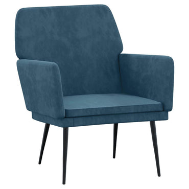 vidaXL Fauteuil bleu 62x79x79 cm Velours
