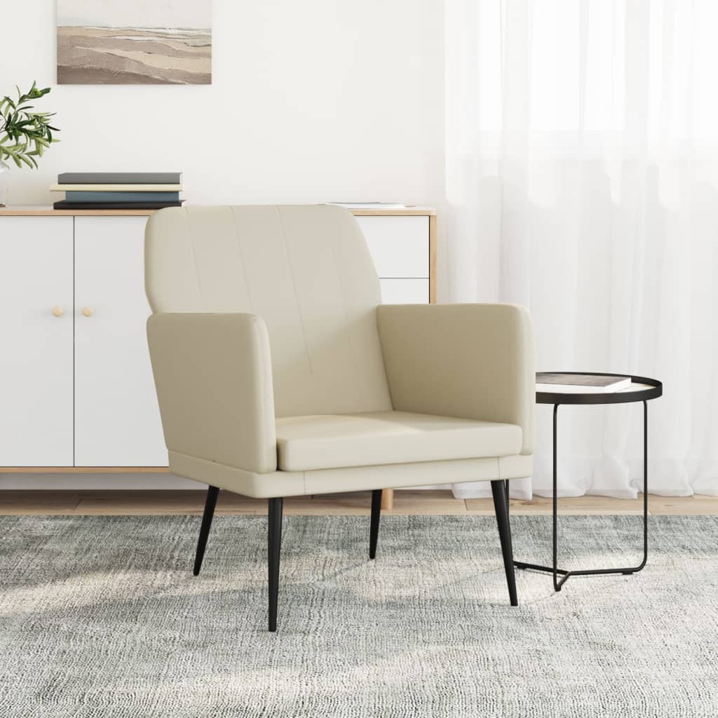 vidaXL Fauteuil crème 61x78x80 cm similicuir