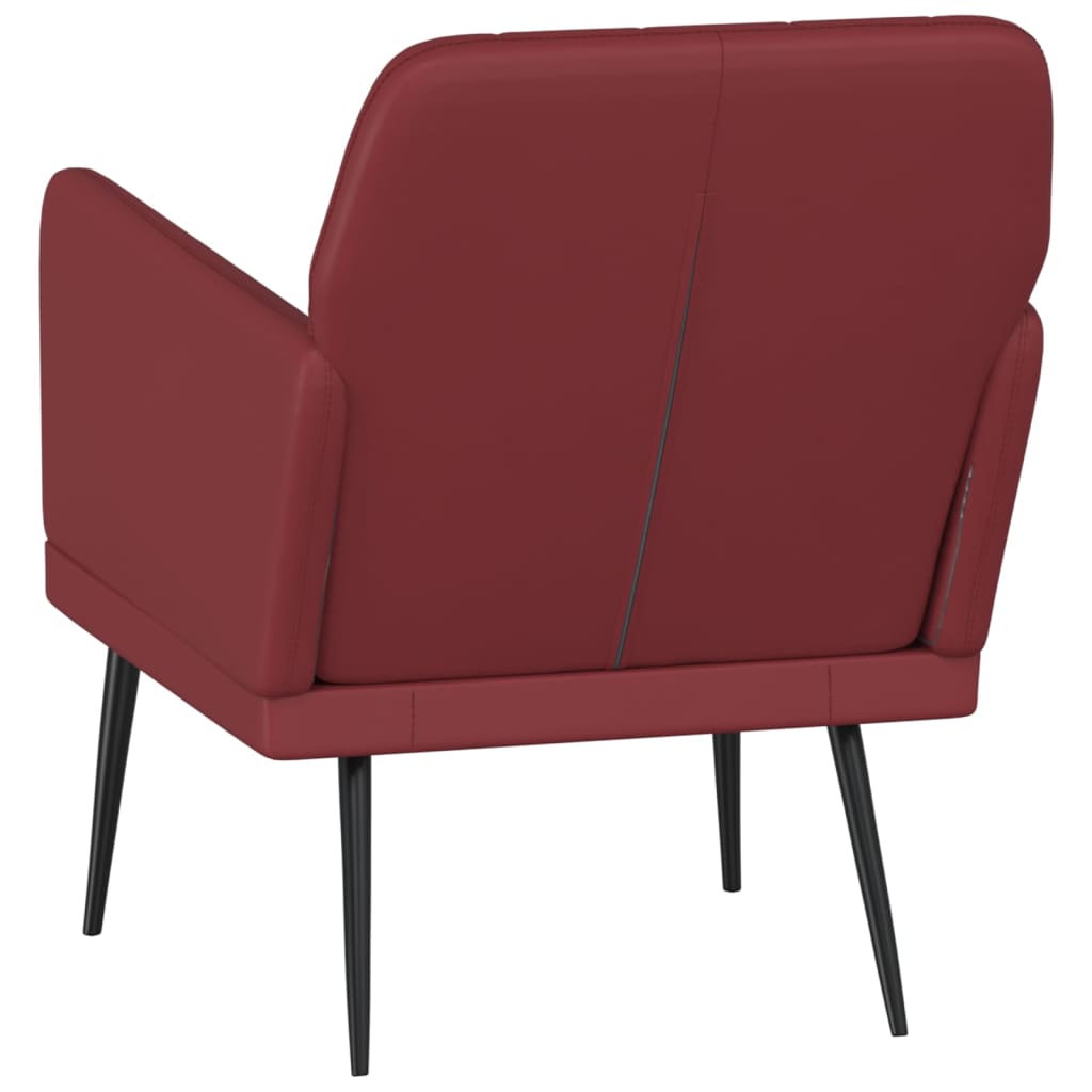 vidaXL Fauteuil Rouge bordeaux 61x78x80 cm Similicuir