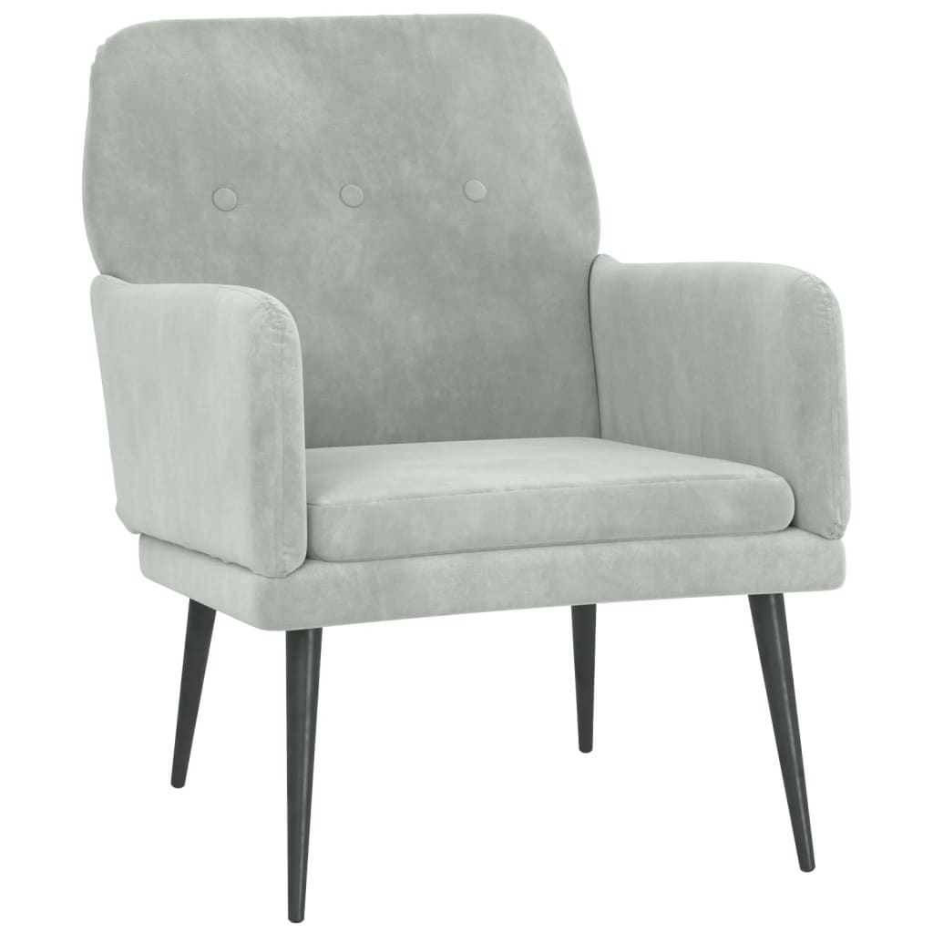 vidaXL Sessel Hellgrau 62x79x79 cm Samt