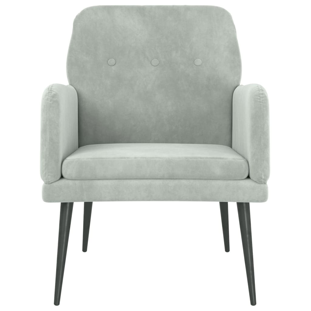 vidaXL Sessel Hellgrau 62x79x79 cm Samt