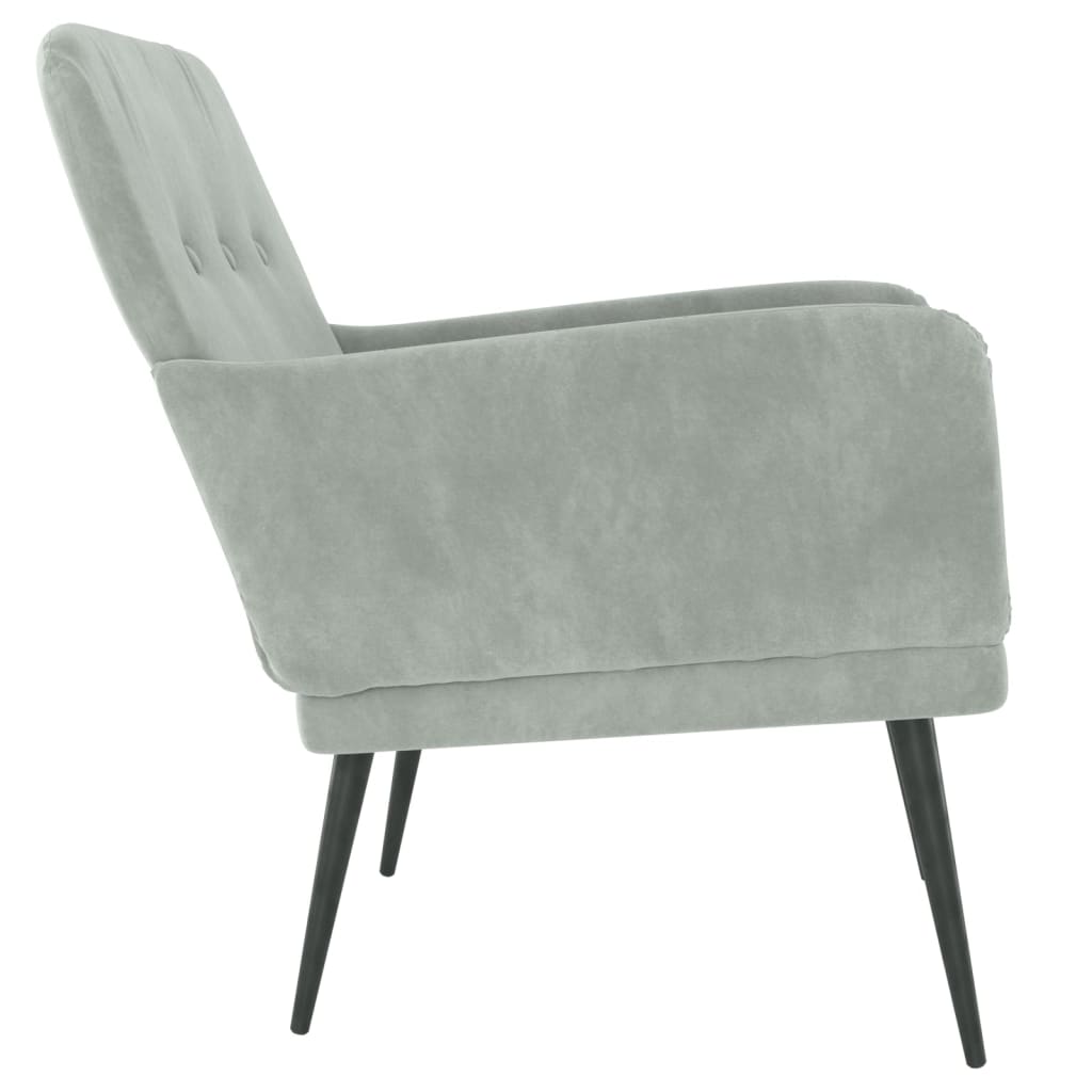 vidaXL Sessel Hellgrau 62x79x79 cm Samt