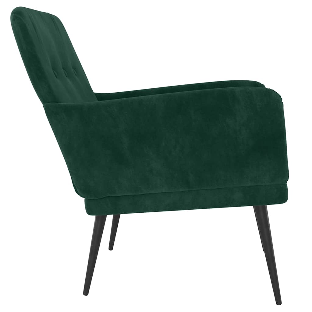 vidaXL Fauteuil vert foncé 62x79x79 cm velours