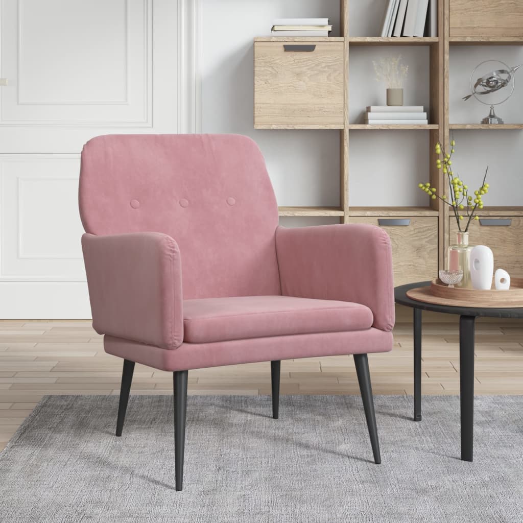 vidaXL Sessel Rosa 62x79x79 cm Samt