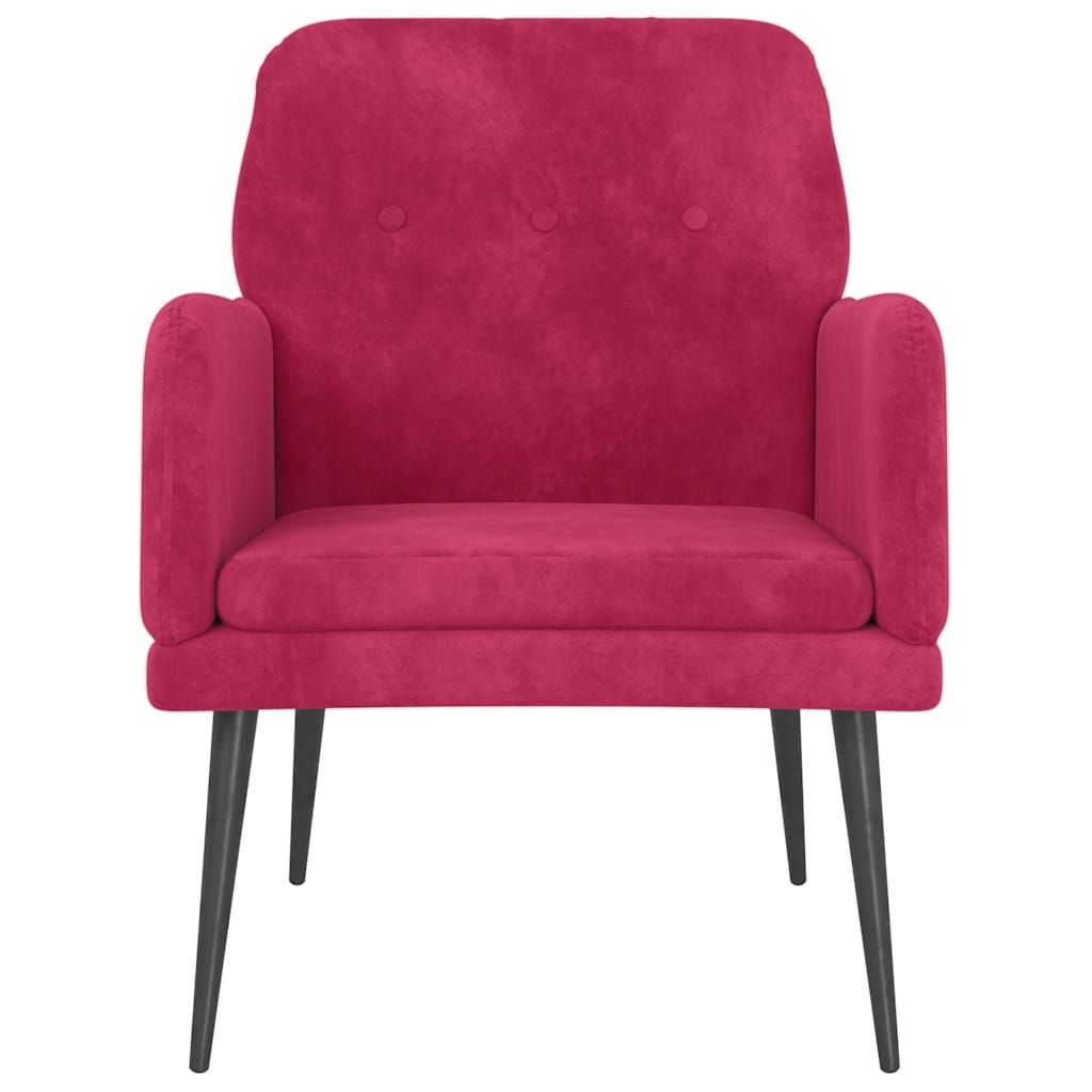 vidaXL Sessel Weinrot 62x79x79 cm Samt