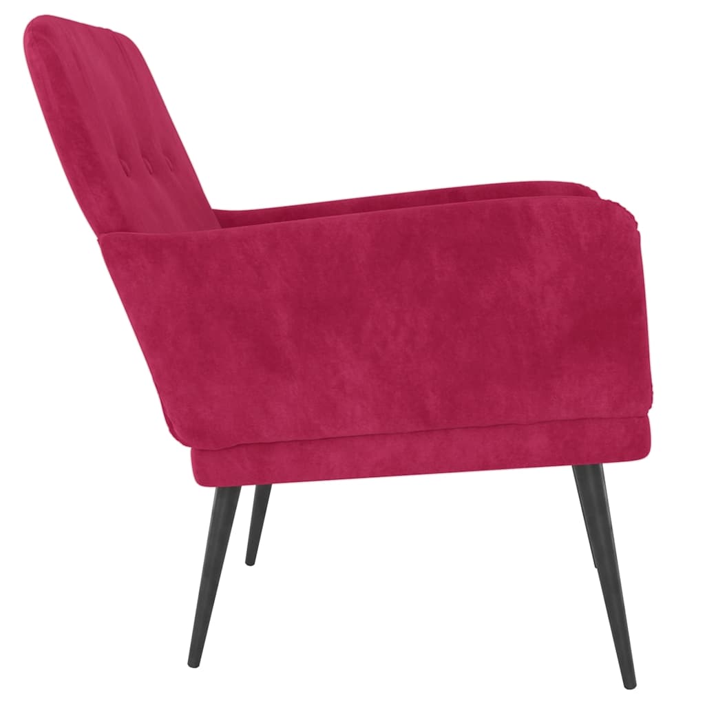 vidaXL Sessel Weinrot 62x79x79 cm Samt