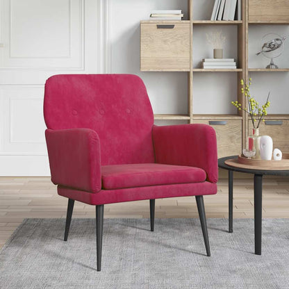 vidaXL Sessel Weinrot 62x79x79 cm Samt
