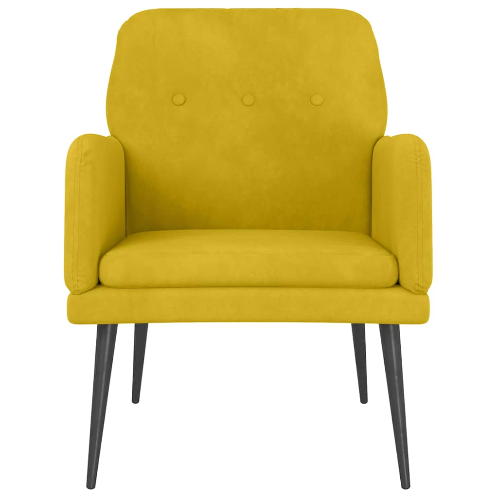 vidaXL Fauteuil jaune 62x79x79 cm Velours