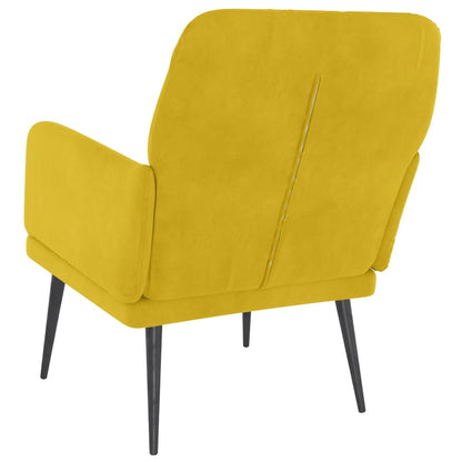 vidaXL Fauteuil jaune 62x79x79 cm Velours