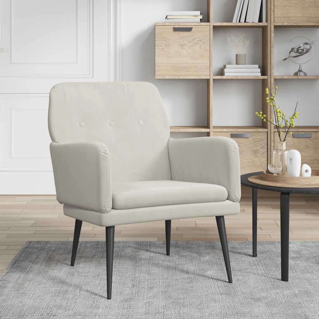 vidaXL Fauteuil crème 62x79x79 cm Velours