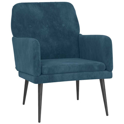 vidaXL Fauteuil bleu 62x79x79 cm Velours