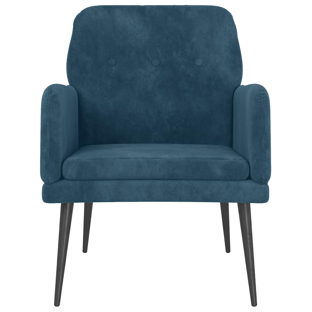 vidaXL Fauteuil bleu 62x79x79 cm Velours