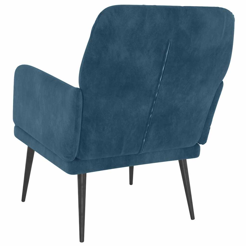 vidaXL Fauteuil bleu 62x79x79 cm Velours