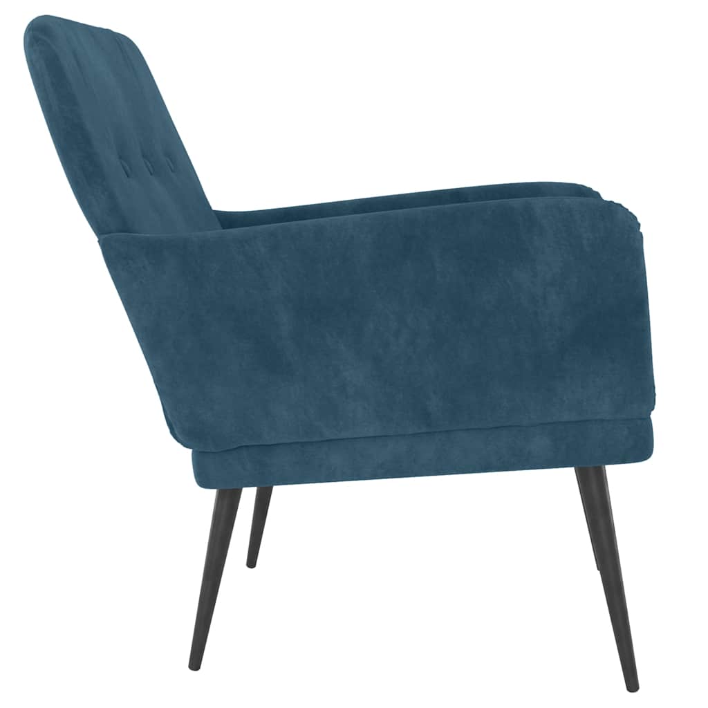 vidaXL Fauteuil bleu 62x79x79 cm Velours