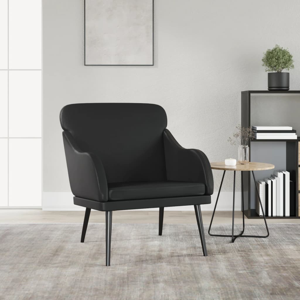 vidaXL Fauteuil noir 63x76x80 cm cuir artificiel