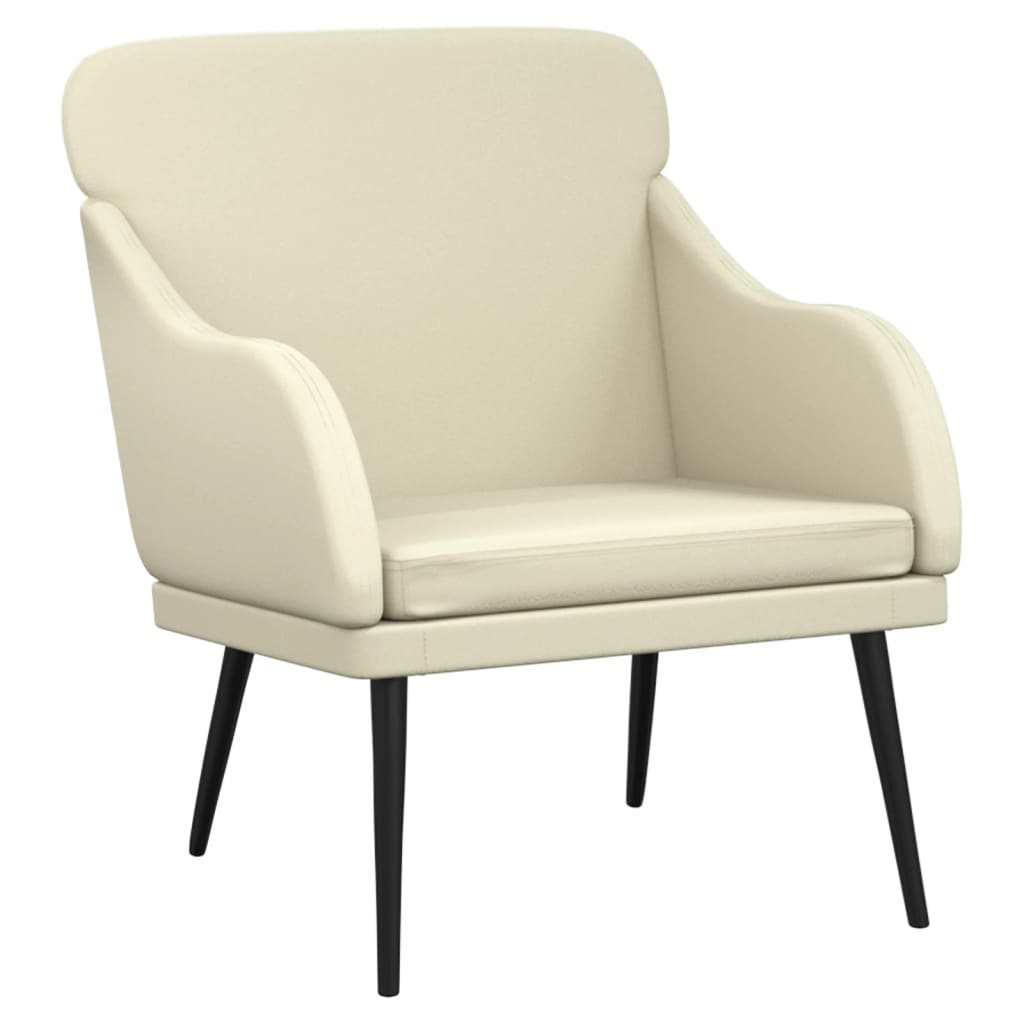 vidaXL Fauteuil crème 63x76x80 cm Similicuir