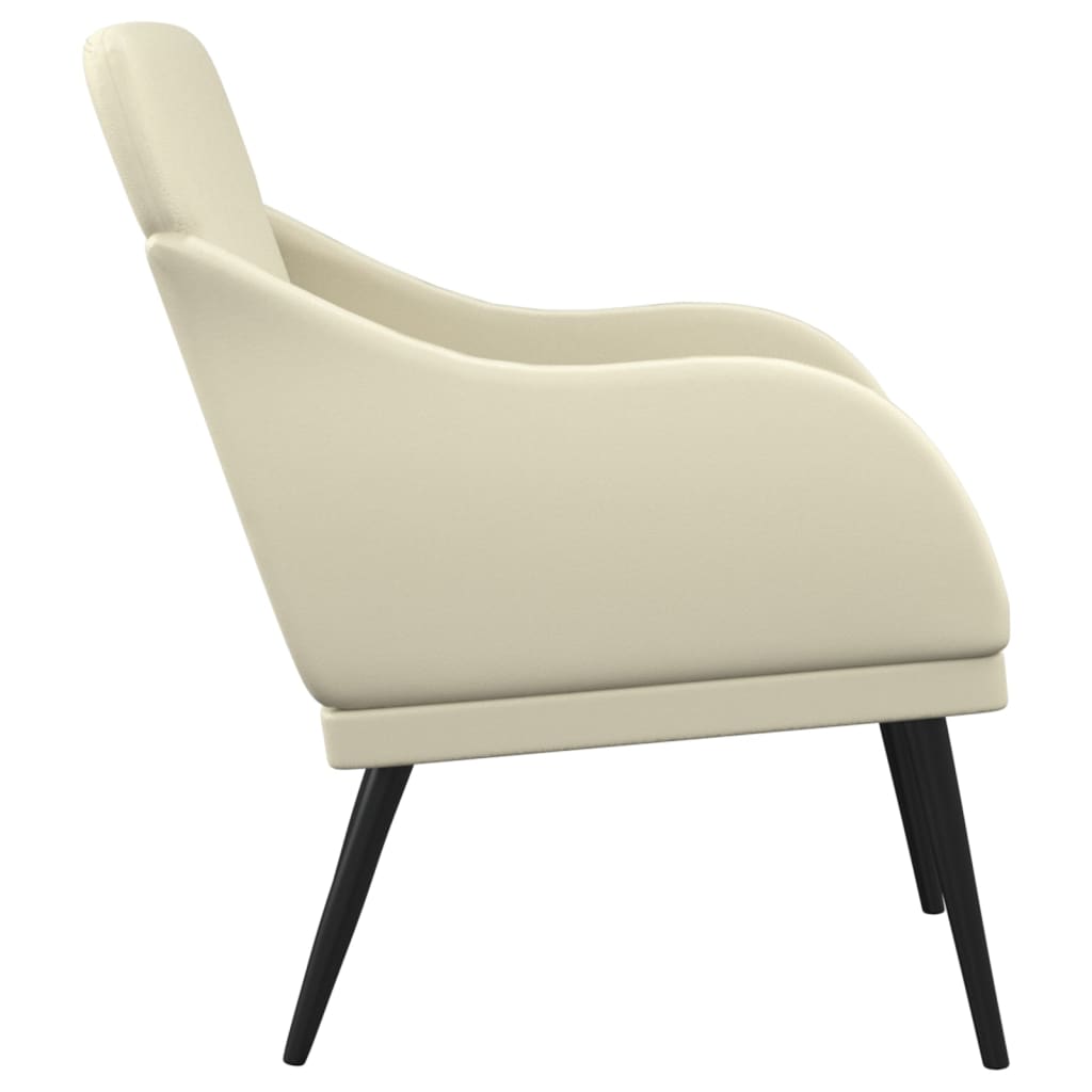 vidaXL Fauteuil crème 63x76x80 cm Similicuir