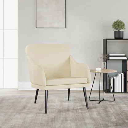 vidaXL Fauteuil crème 63x76x80 cm Similicuir