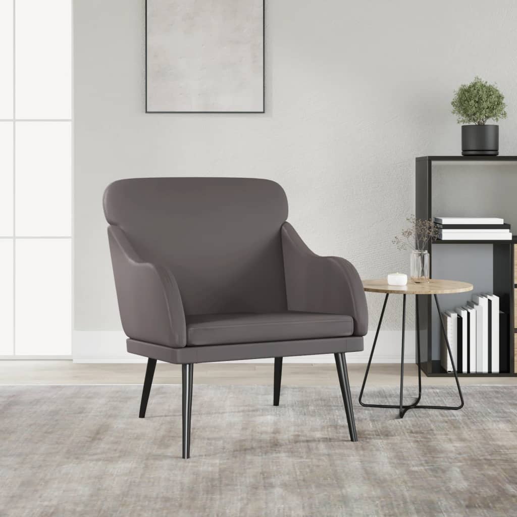 vidaXL Fauteuil gris 63x76x80 cm cuir synthétique