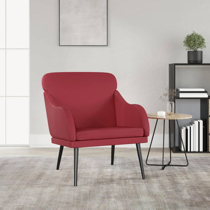 vidaXL Fauteuil Rouge bordeaux 63x76x80 cm Similicuir