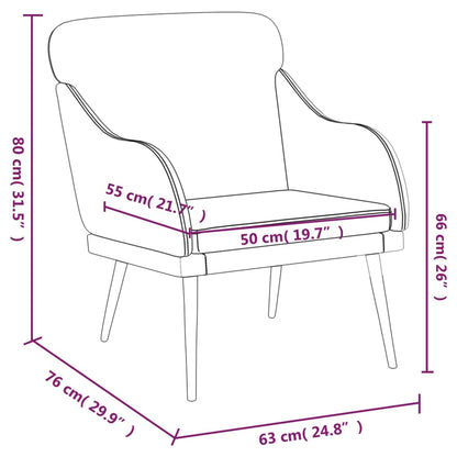 vidaXL Fauteuil cappuccino-marron 63x76x80 cm Similicuir
