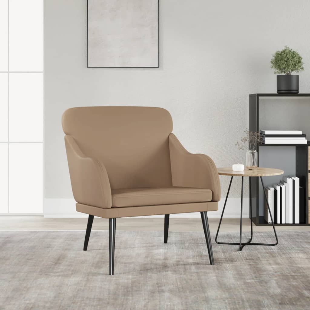 vidaXL Fauteuil cappuccino-marron 63x76x80 cm Similicuir