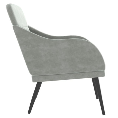 vidaXL Fauteuil Gris Clair 63x76x80 cm Velours