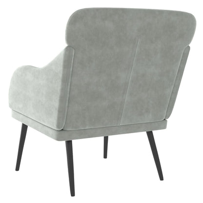 vidaXL Fauteuil Gris Clair 63x76x80 cm Velours