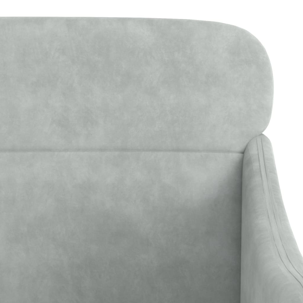 vidaXL Fauteuil Gris Clair 63x76x80 cm Velours