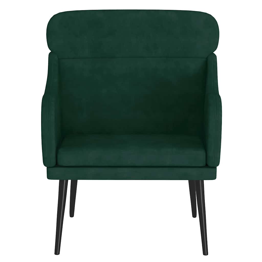 vidaXL Fauteuil Vert foncé 63x76x80 cm Velours