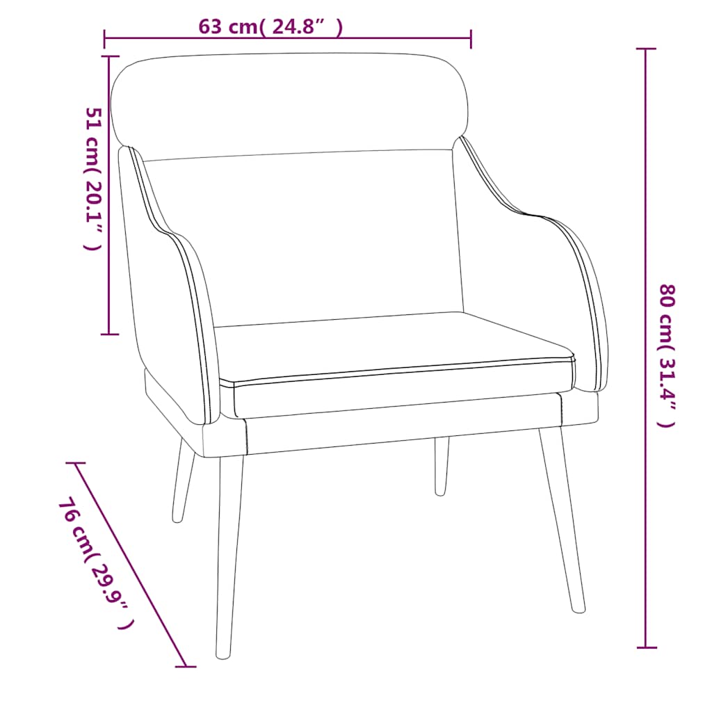 vidaXL Fauteuil Vert foncé 63x76x80 cm Velours
