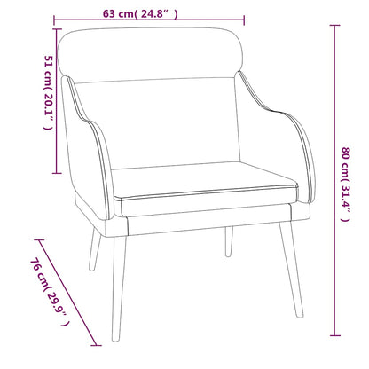 vidaXL Fauteuil Vert foncé 63x76x80 cm Velours