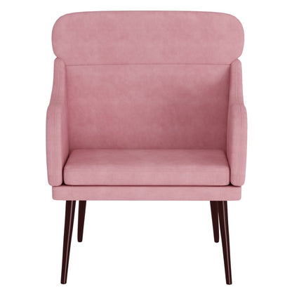 vidaXL Fauteuil rose 63x76x80 cm Velours