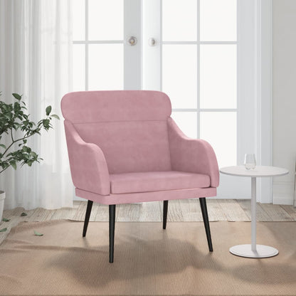 vidaXL Fauteuil rose 63x76x80 cm Velours