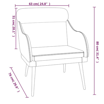 vidaXL Fauteuil noir 63x76x80 cm velours