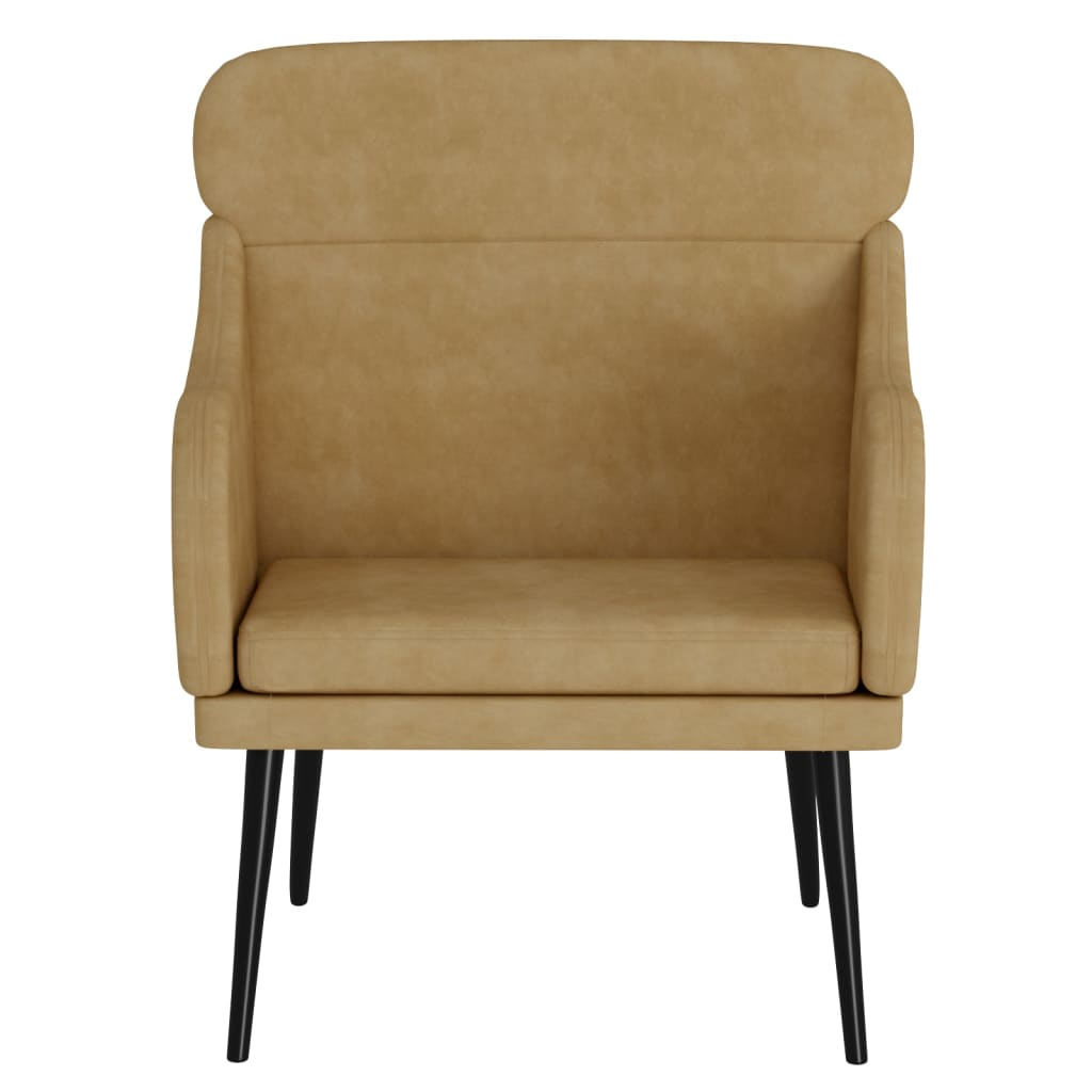 vidaXL Fauteuil marron 63x76x80 cm velours