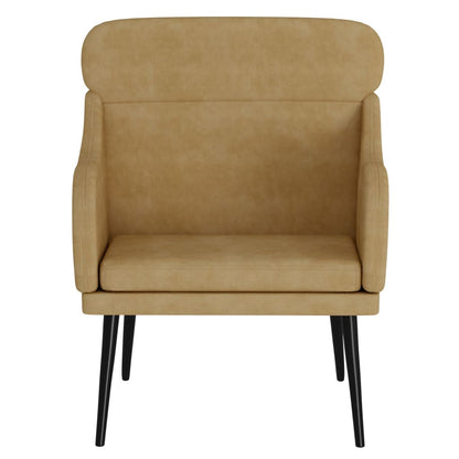 vidaXL Fauteuil marron 63x76x80 cm velours