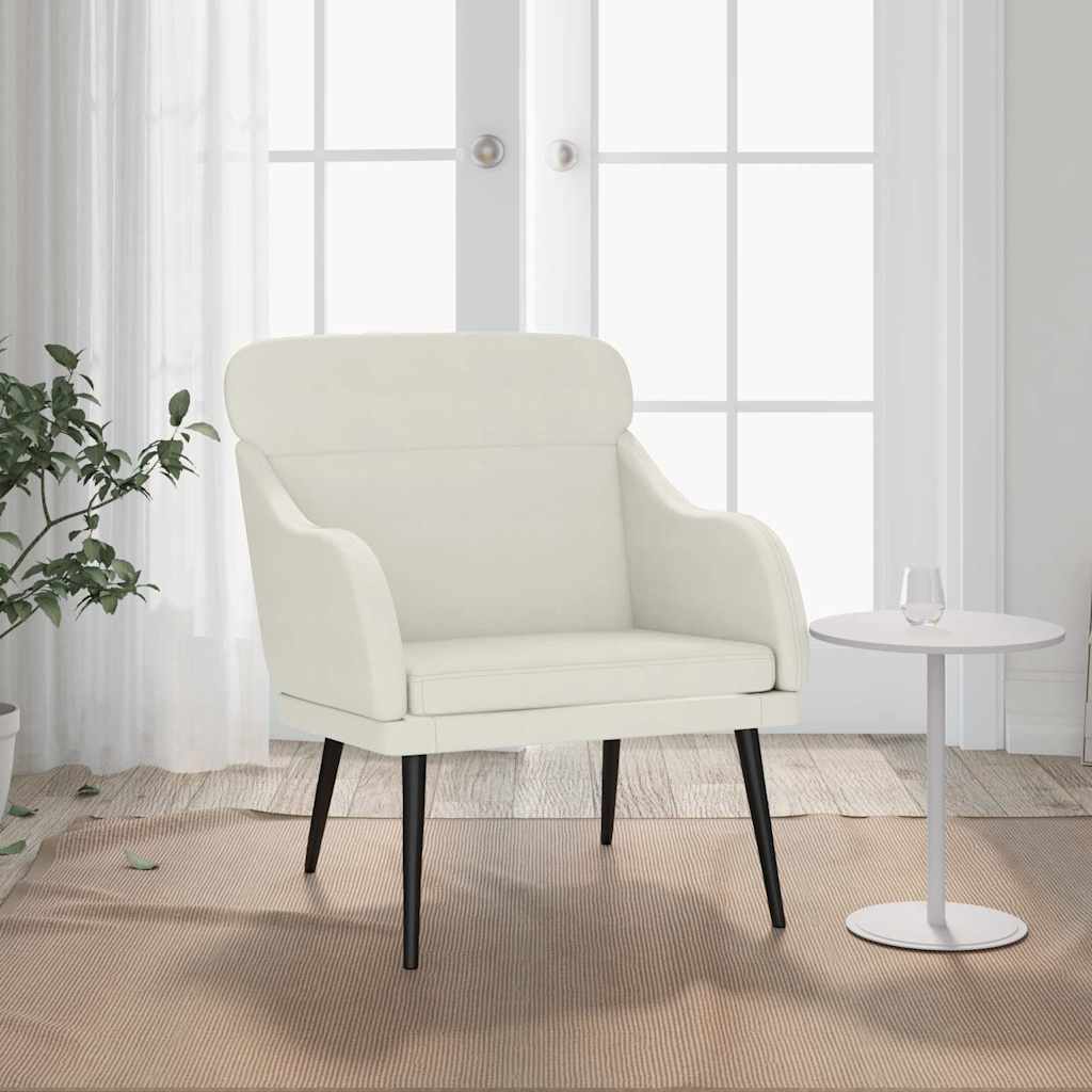 vidaXL Sessel Creme 63x76x80 cm Samt