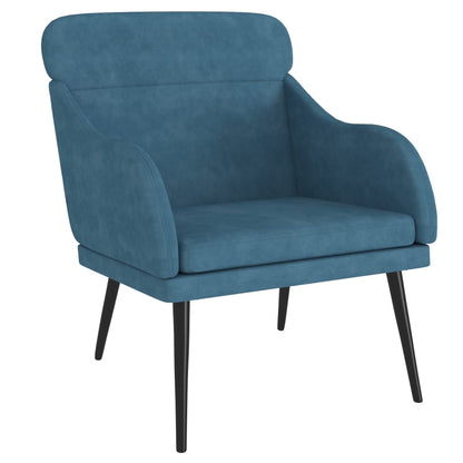 vidaXL Fauteuil bleu 63x76x80 cm Velours
