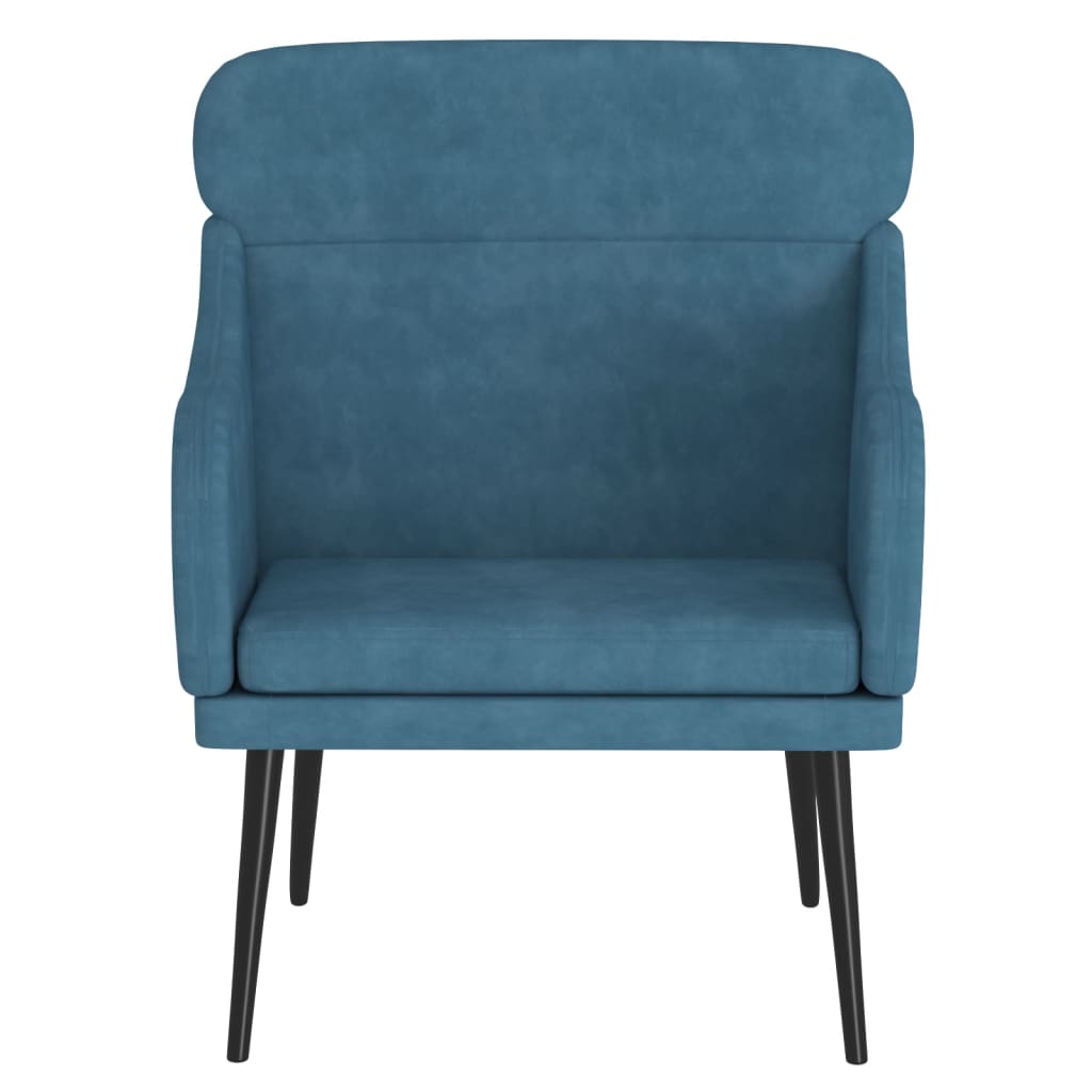 vidaXL Fauteuil bleu 63x76x80 cm Velours