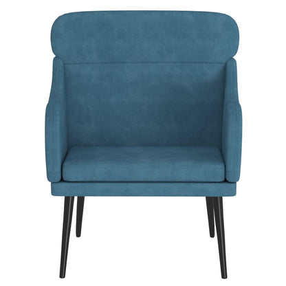 vidaXL Fauteuil bleu 63x76x80 cm Velours
