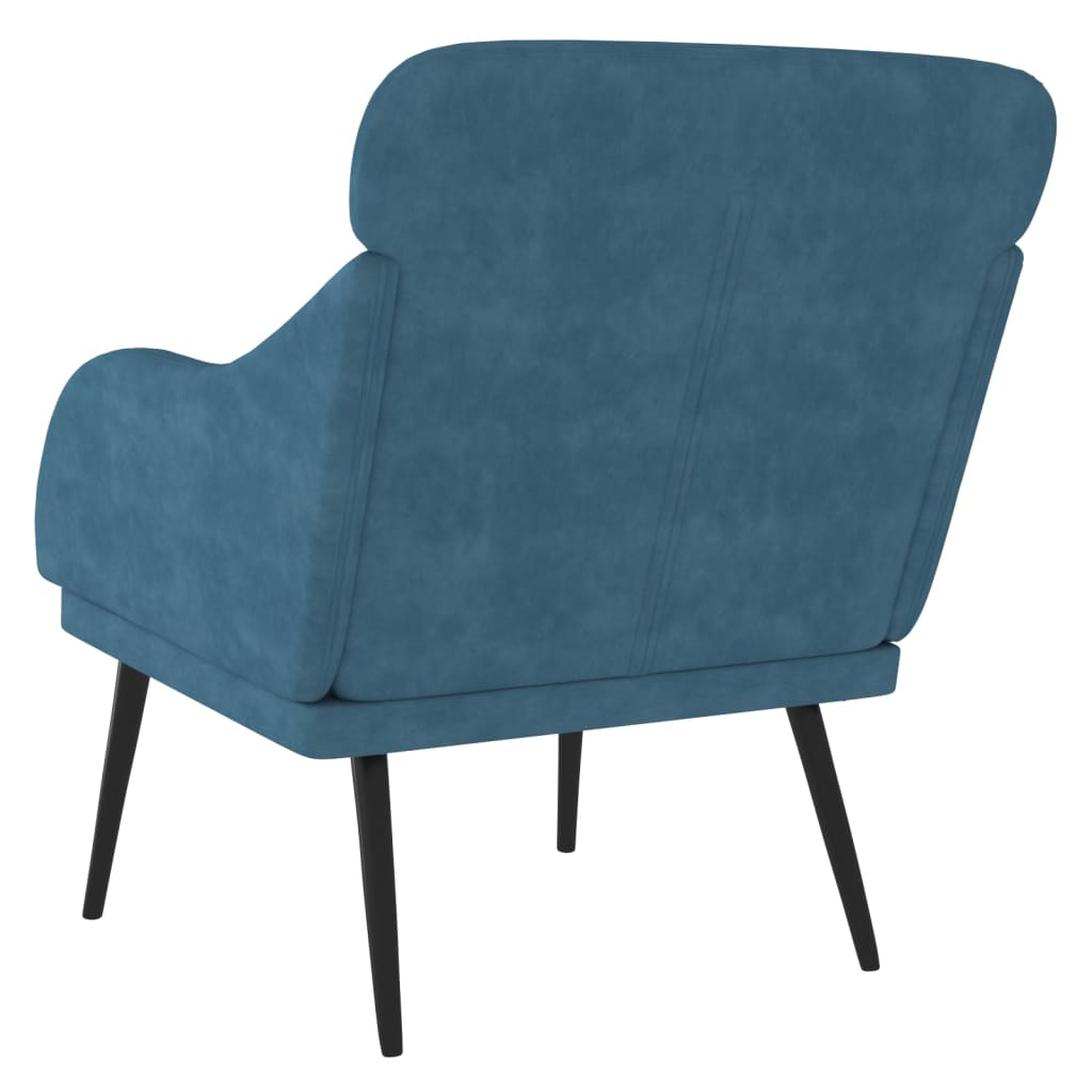 vidaXL Fauteuil bleu 63x76x80 cm Velours